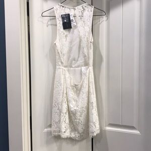 NWT white, backless lace dress